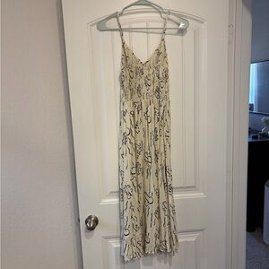 Urban Outfitters Cream and Black Midi Dress